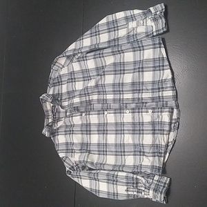Place Grey & White Button Down Kids L